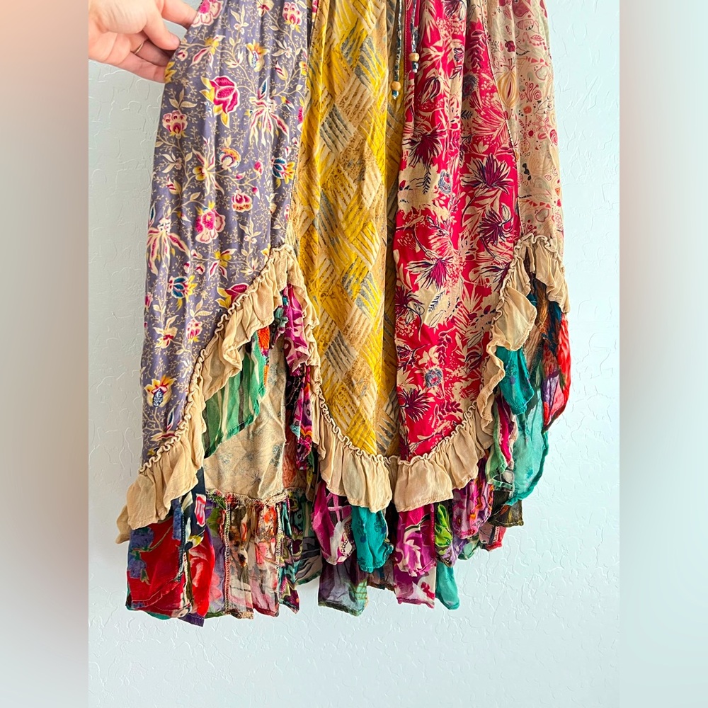 Young Threads Boho Ruffled Viscose Patchwork Asym… - image 10
